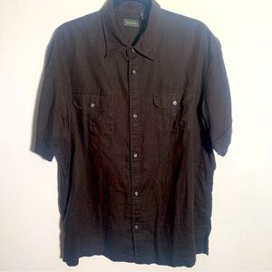 Claiborne men’s top linen black XL shirt sleeves buttoned down